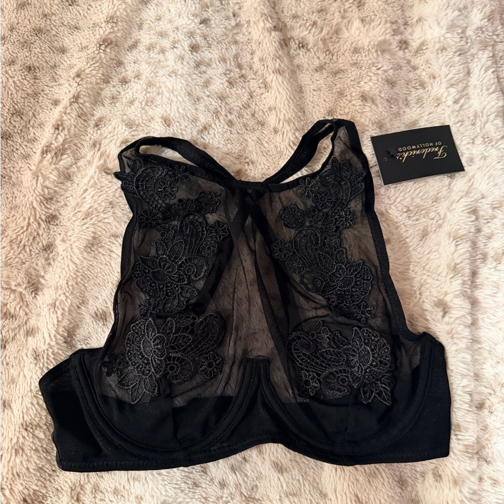 Frederick's of Hollywood Sheer Black Lace Bra